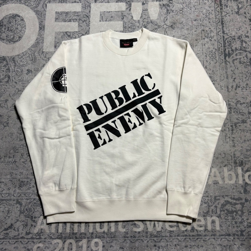 Supreme Undercover Public Enemy Blow Your Mind Crewneck Sweatshirt White Large